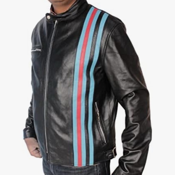 LAPAZO LEATHER Venom Let There Be Carnage Eddie Brock Cafe Racer Black Jacket - Picture 2 of 9